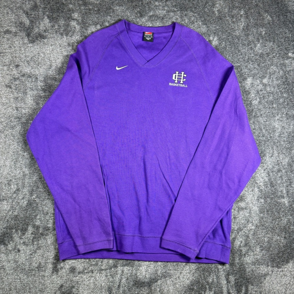 Nike Team Basketball Pullover V-Neck Long Sleeve Purple Mens Large 3312